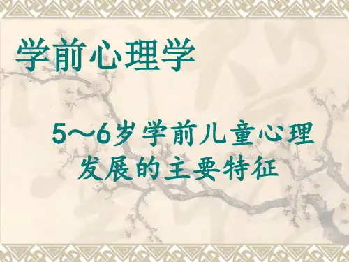 学前心理学(5,6岁孩子的心理特征)
