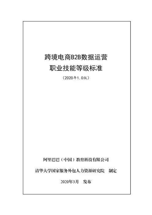 跨境电商B2B数据运营职业技能等级标准