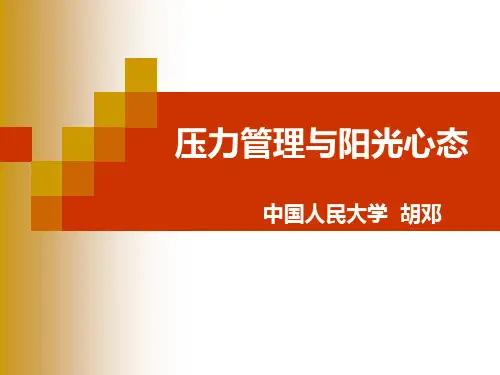 (胡邓)2013压力管理与阳光心态