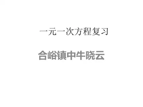 一元一次方程总复习精品PPT课件