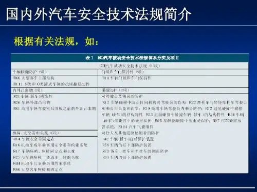 国内外汽车安全技术法规简介