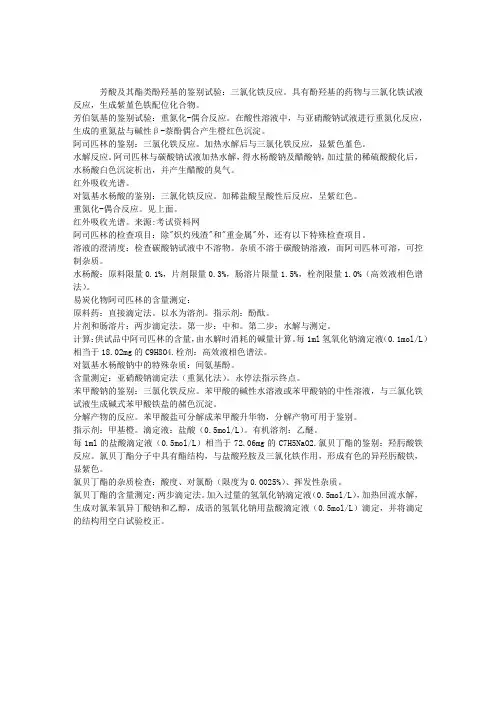 2010执业药师综合辅导：芳酸及其酯类