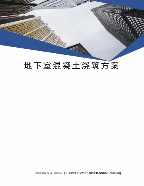 地下室混凝土浇筑方案 2