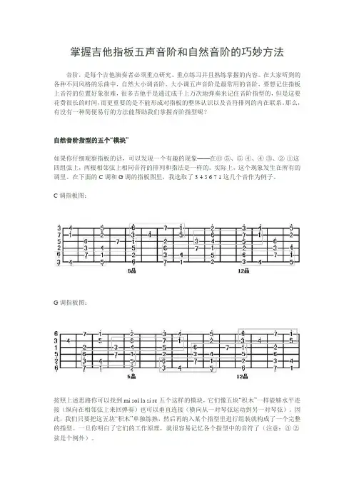 (完整版)掌握吉他指板五声音阶和自然音阶