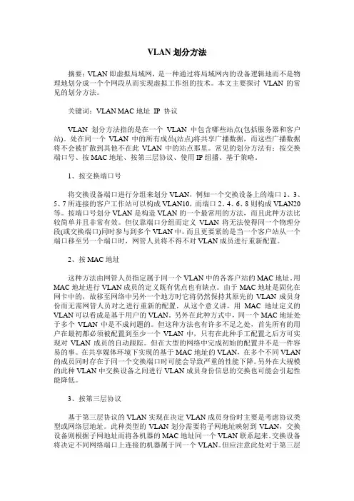 VLAN划分方法