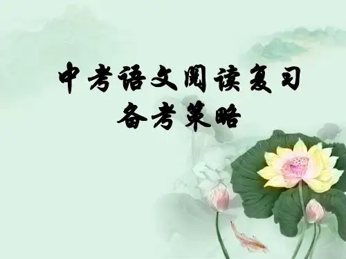 2018年最新人教版初中语文中考知识考点专项复习2PPT课件