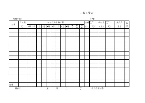 施工企业工资表