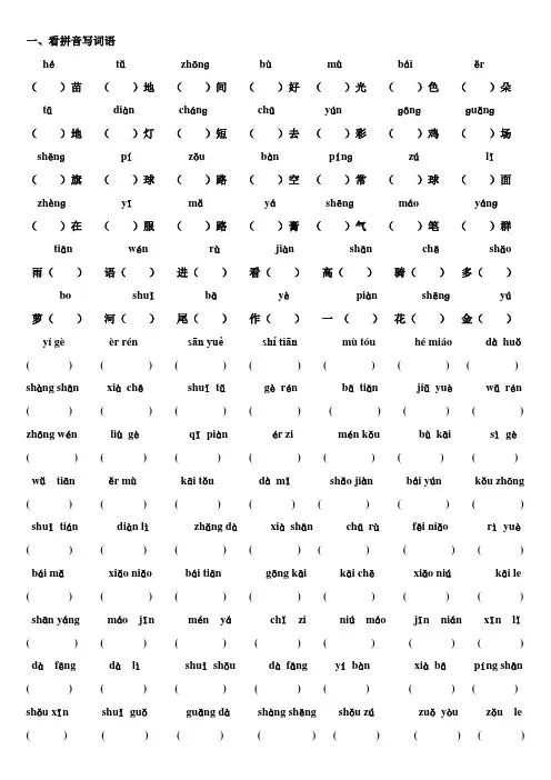 看拼音写汉字