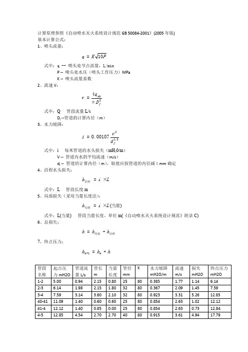 喷淋计算