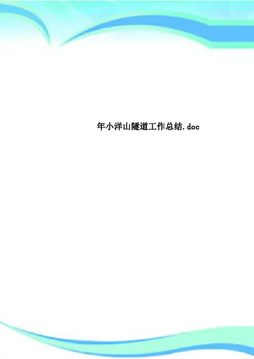 小洋山隧道工作总结.doc