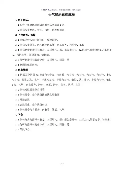 团队士气展示标准流程(参考模板)