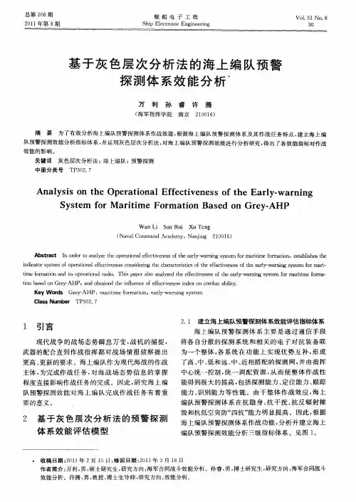 基于灰色层次分析法的海上编队预警探测体系效能分析