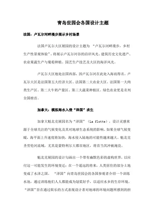 青岛世园会各国设计主题