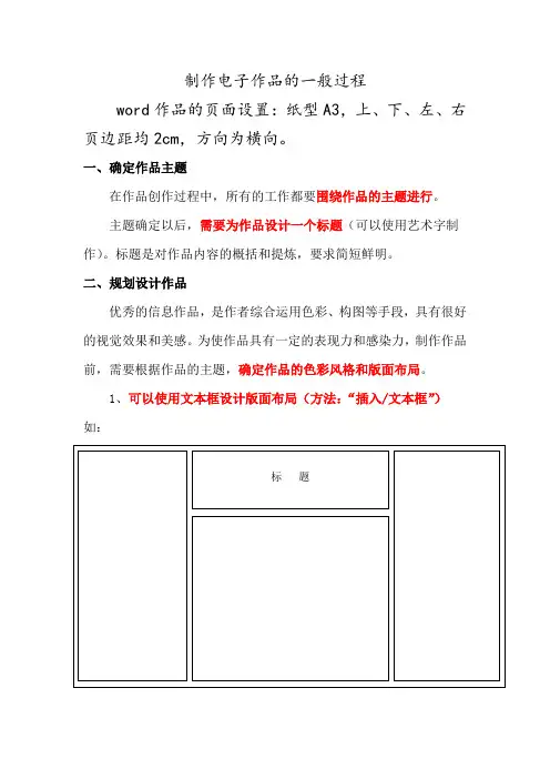 制作电子作品的一般过程
