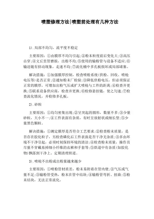 喷塑修理方法：喷塑前处理有几种方法