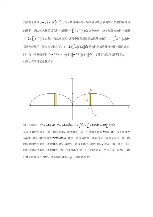 旋转体体积公式