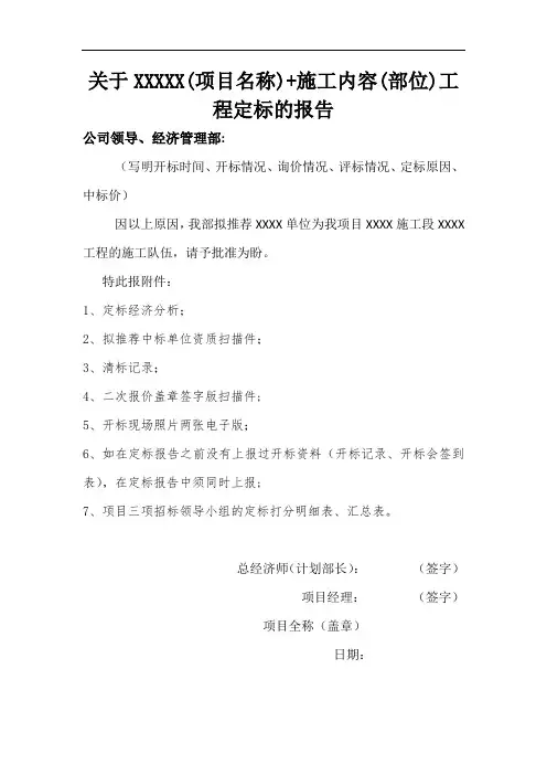 定标报告模板