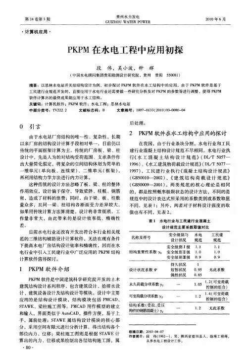 PKPM在水电工程中应用初探
