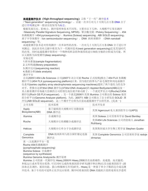 高通量测序技术