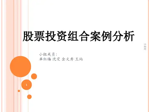 股票投资组合案例分析 PPT