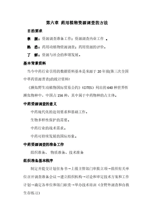药用植物资源调查的方法