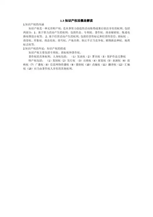 知识产权法概念解读