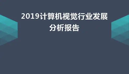 2019计算机视觉行业发展分析报告