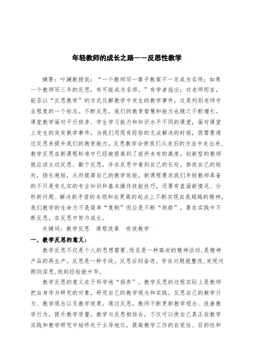 年轻教师的成长之路