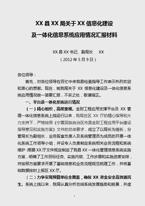 信息化建设汇报材料