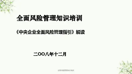 全面风险管理知识培训课件