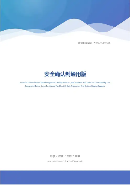 安全确认制通用版