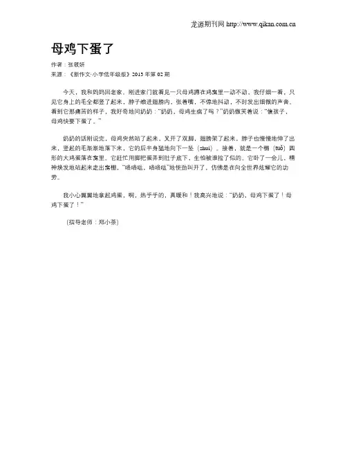 母鸡下蛋了
