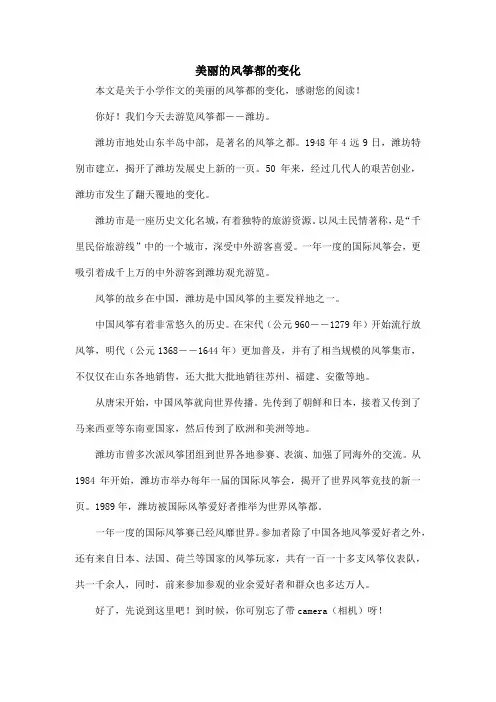 美丽的风筝都的变化_小学作文