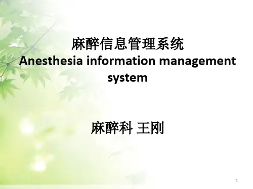 麻醉信息管理系统精品PPT课件
