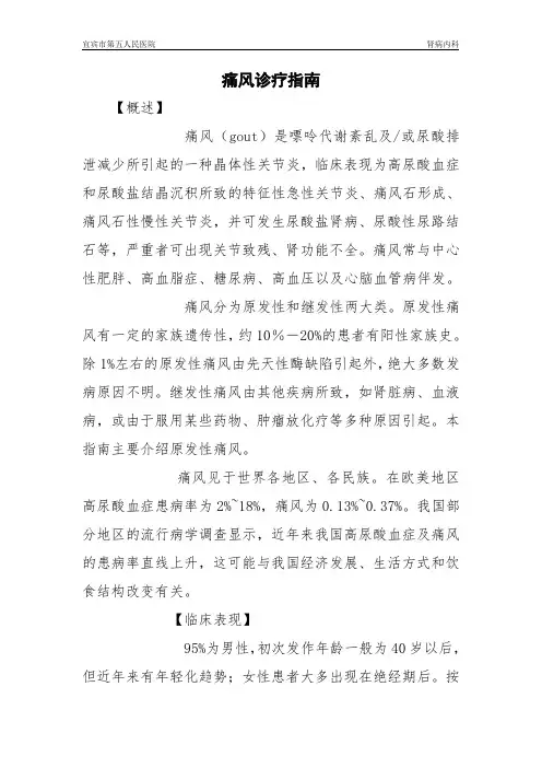 痛风诊疗指南 2