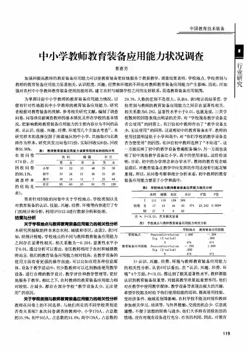 中小学教师教育装备应用能力状况调查