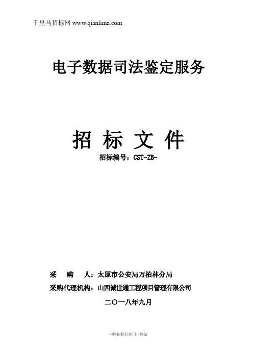 电子数据司法鉴定服务招投标书范本