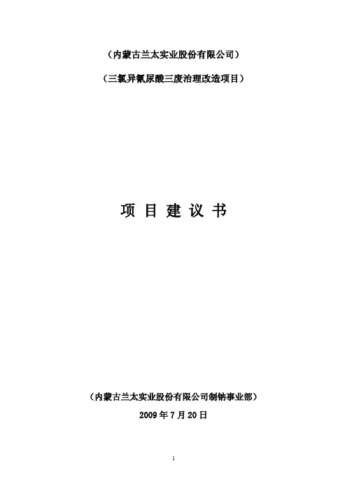 氯化异氰尿酸厂三废治理改造项目建议书-2