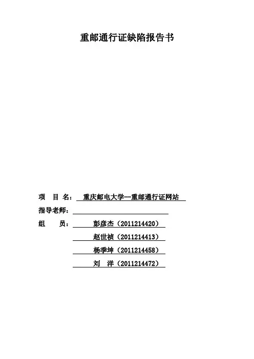 网站缺陷报告