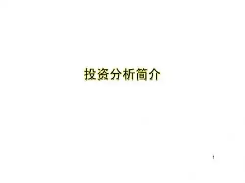 投资分析简介