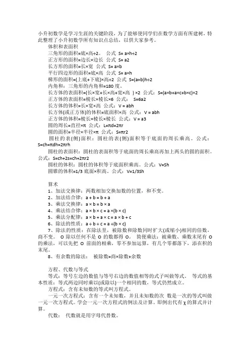 小升初数学知识点总结