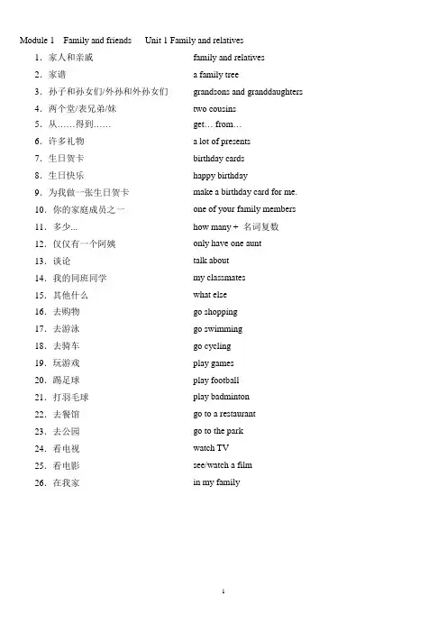 上海牛津英语6A_重要词组1