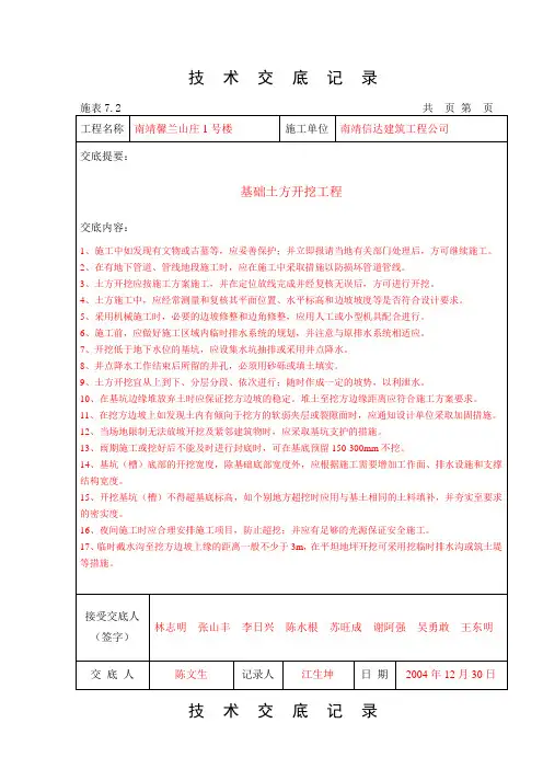 技术交底记录(好)