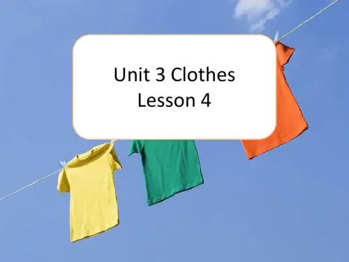 Unit 3 Clothes   Lesson 4