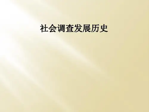 社会调查发展历史