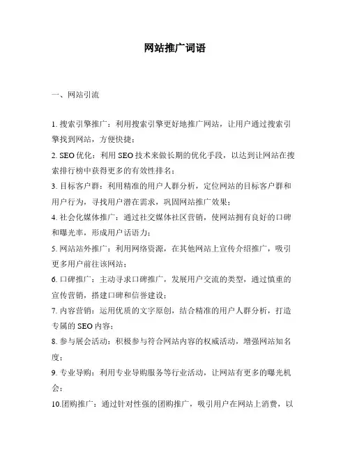 网站推广词语