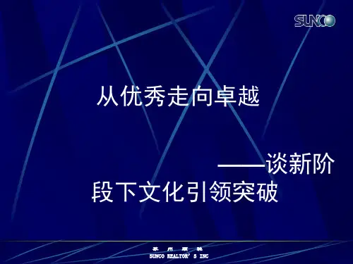 从优秀走向卓越—谈新阶段下文化引领突破