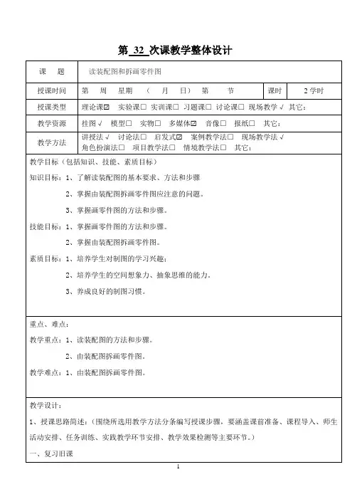 读装配图和由装配图拆画零件图32