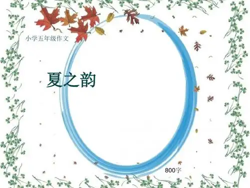 小学五年级作文《夏之韵》800字(共10页PPT)