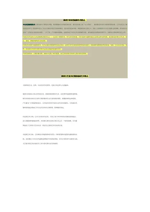 中世纪和文艺复兴时期绘画比较